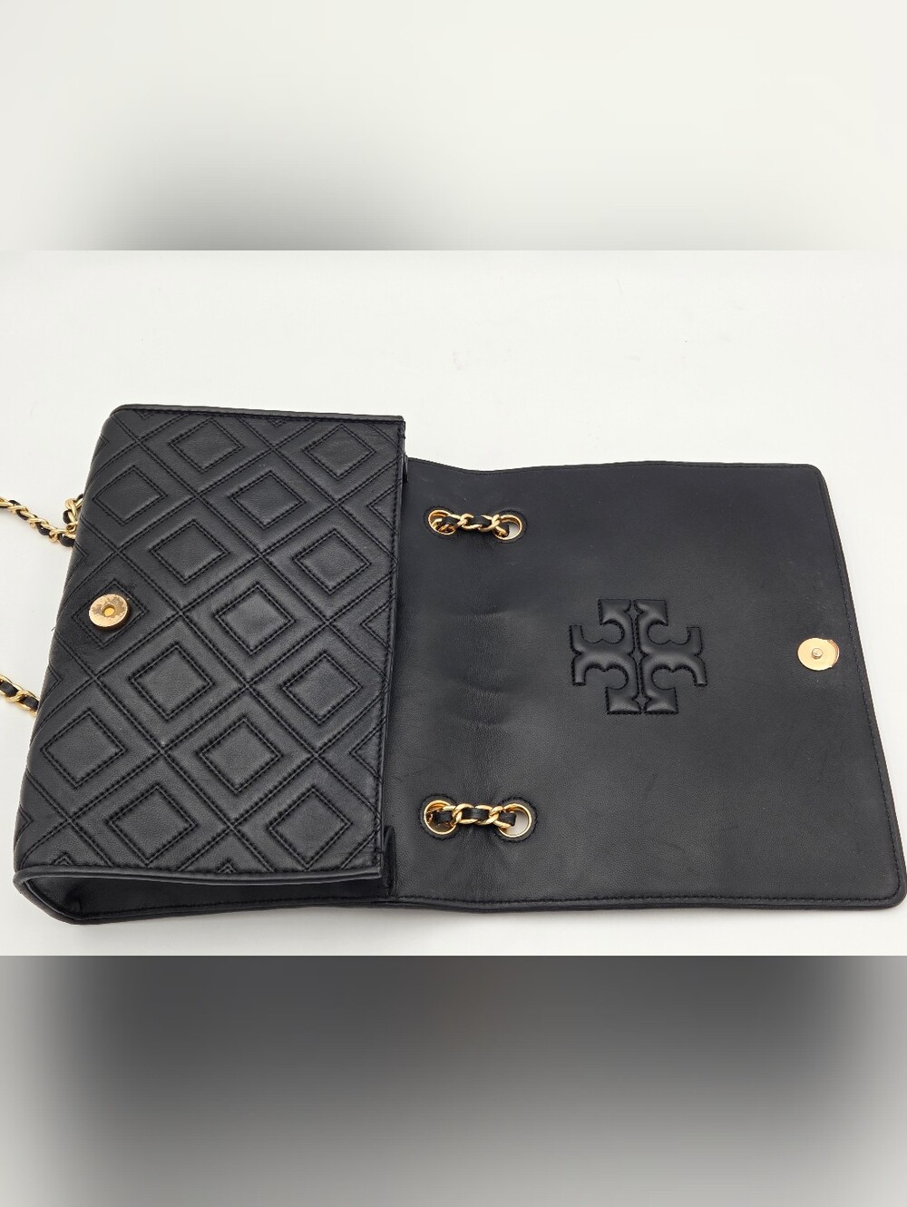Tory Burch Fleming Farida Charm Bag In Black - Picture 4 of 12